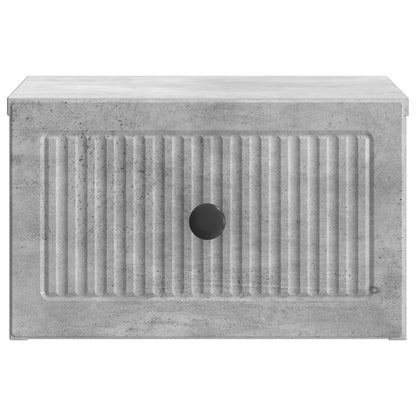 Wall-Mounted Bedside Cabinet Concrete Grey 33 x 34.5 x 20 cm