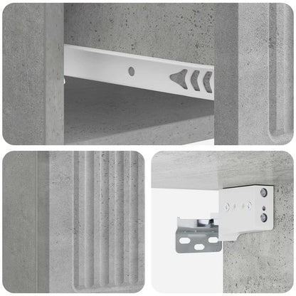 Wall-Mounted Bedside Cabinet with Drawer 2 pcs Concrete Grey