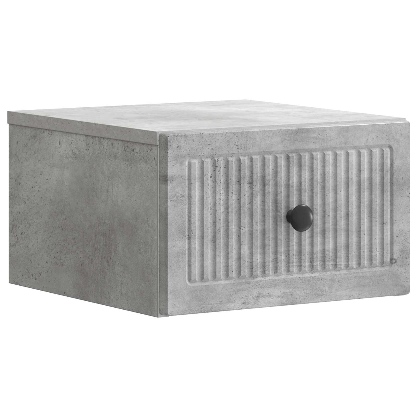 Wall-Mounted Bedside Cabinet with Drawer 2 pcs Concrete Grey