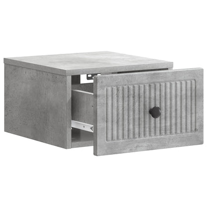 Wall-Mounted Bedside Cabinet with Drawer 2 pcs Concrete Grey