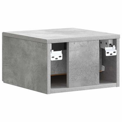 Wall-Mounted Bedside Cabinet with Drawer 2 pcs Concrete Grey