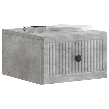 Wall-Mounted Bedside Cabinet with Drawer 2 pcs Concrete Grey
