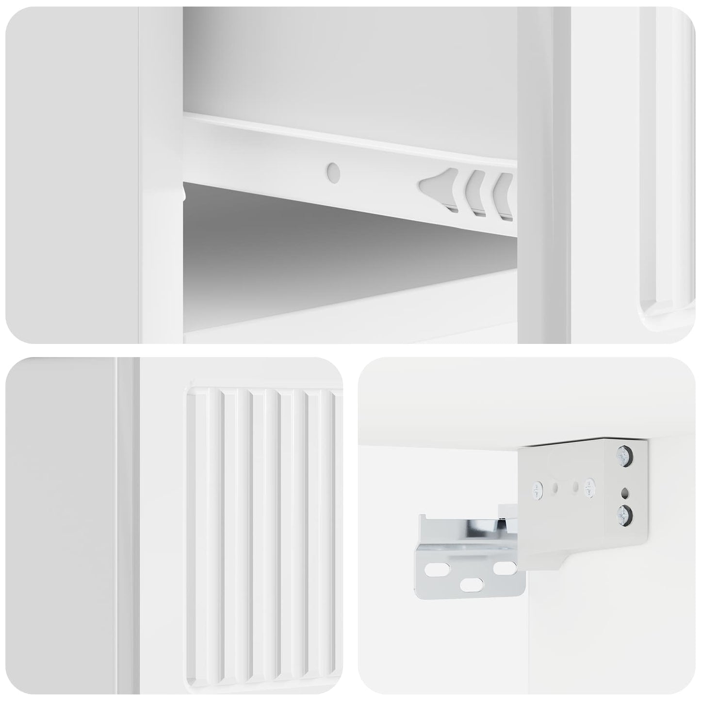 Wall-Mounted Bedside Cabinet with Drawer 2 pcs High Gloss White