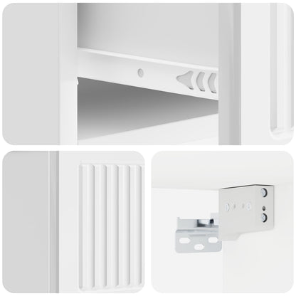 Wall-Mounted Bedside Cabinet with Drawer 2 pcs High Gloss White