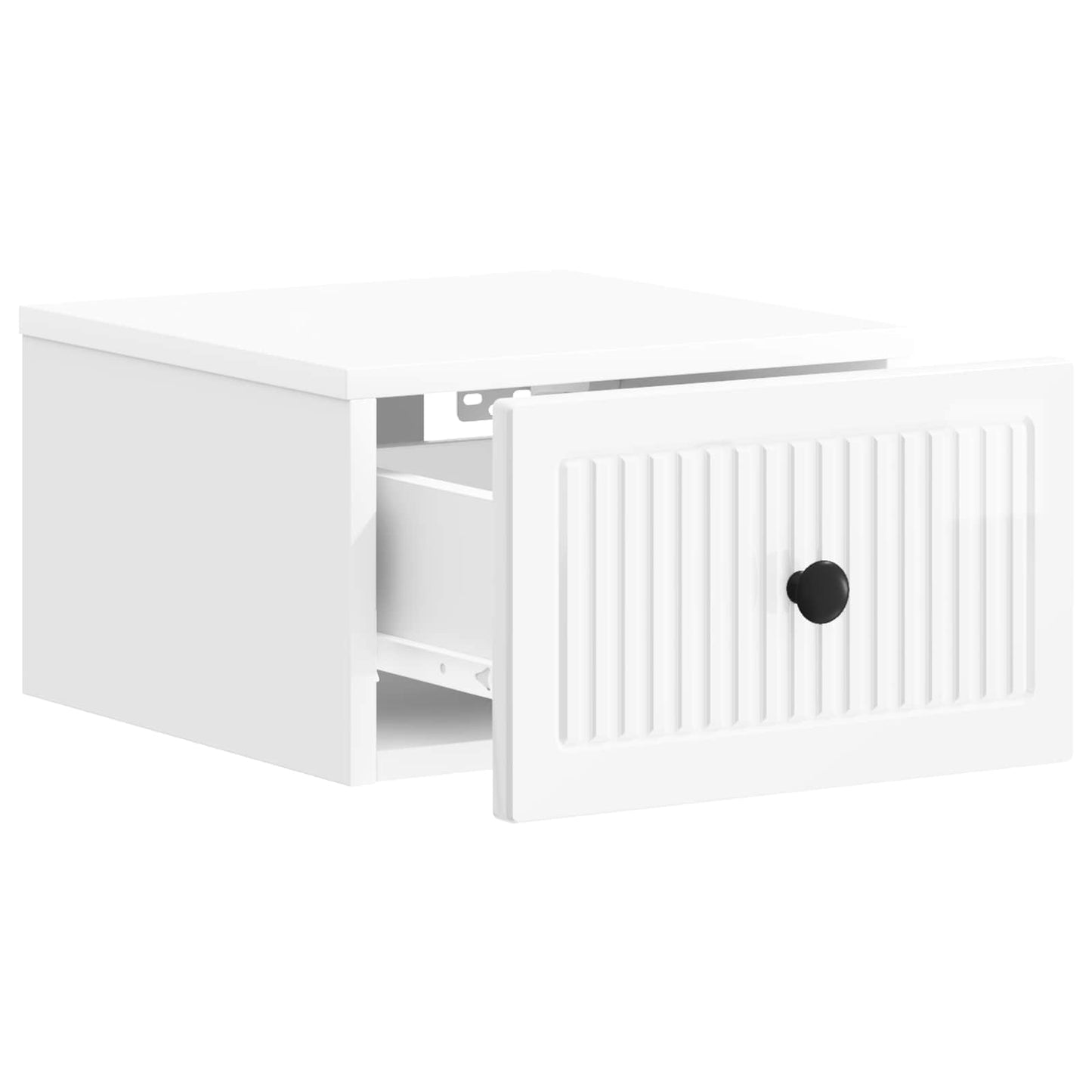 Wall-Mounted Bedside Cabinet with Drawer 2 pcs High Gloss White
