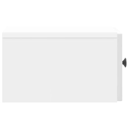 Wall-Mounted Bedside Cabinet with Drawer 2 pcs High Gloss White