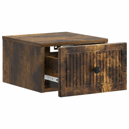 Wall-Mounted Bedside Cabinet Smoked Oak 33 x 34.5 x 20 cm