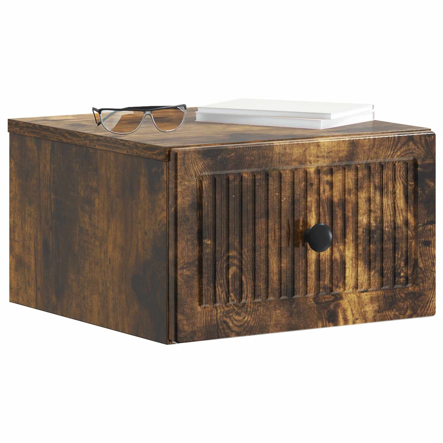 Wall-Mounted Bedside Cabinet Smoked Oak 33 x 34.5 x 20 cm