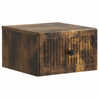 Wall-Mounted Bedside Cabinet 2 pcs Smoked Oak 33 x 34.5 x 20 cm