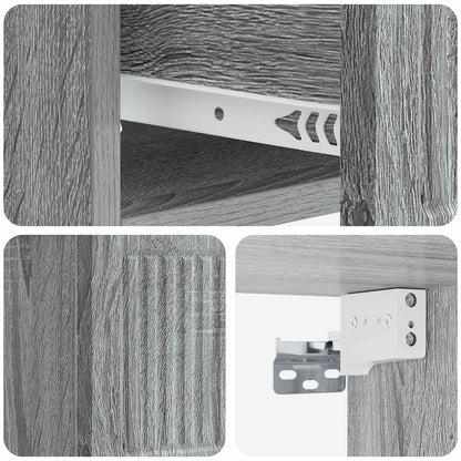 Wall-Mounted Bedside Cabinet 2 pcs Grey Sonoma Engineered Wood