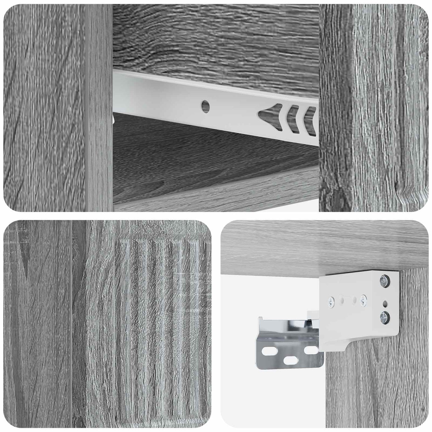 Wall-Mounted Bedside Cabinet 2 pcs Grey Sonoma