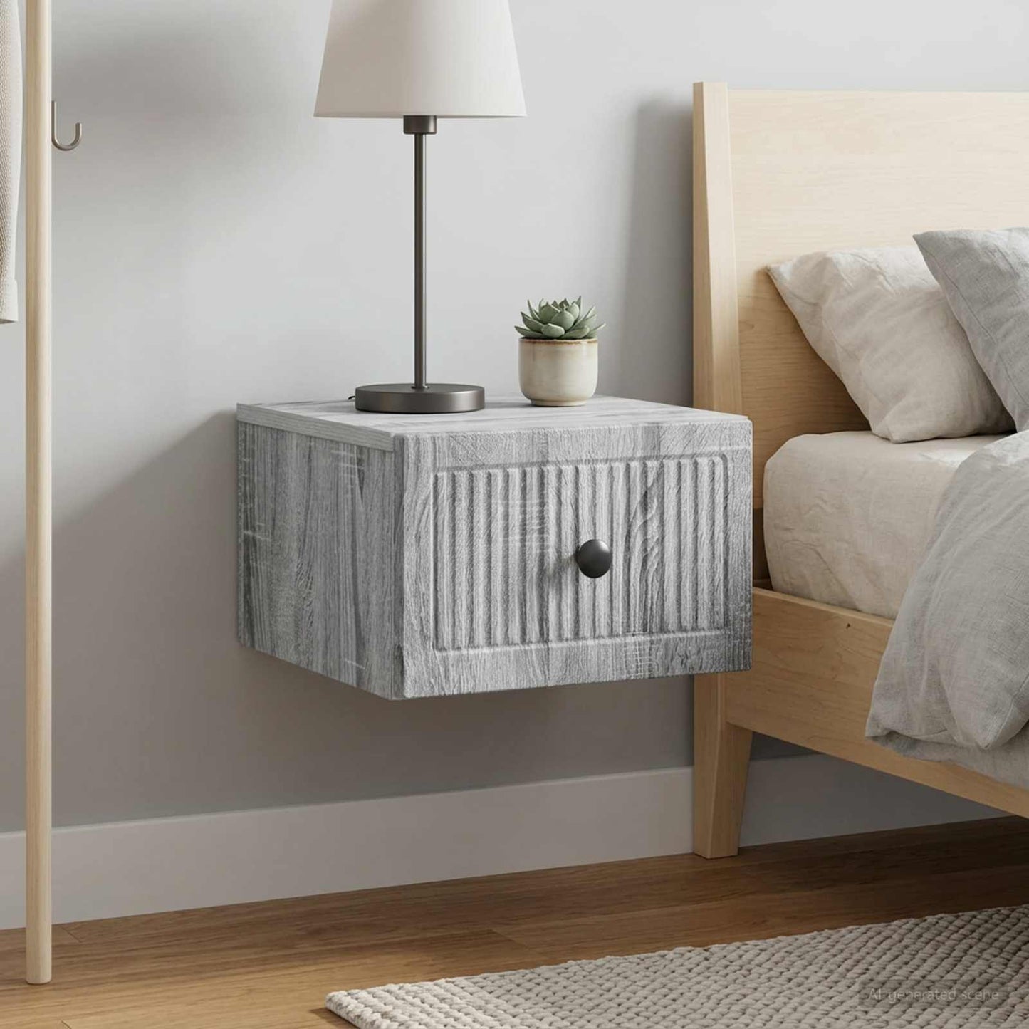 Wall-Mounted Bedside Cabinet 2 pcs Grey Sonoma Engineered Wood