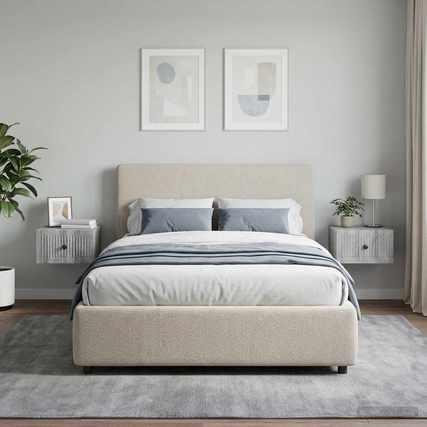 Wall-Mounted Bedside Cabinet 2 pcs Grey Sonoma