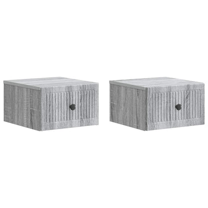Wall-Mounted Bedside Cabinet 2 pcs Grey Sonoma Engineered Wood