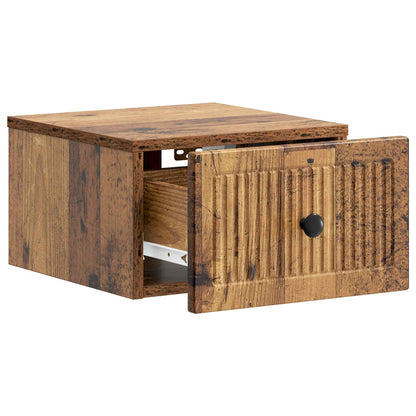 Wall-Mounted Bedside Cabinet Old Wood 33 x 34.5 x 20 cm
