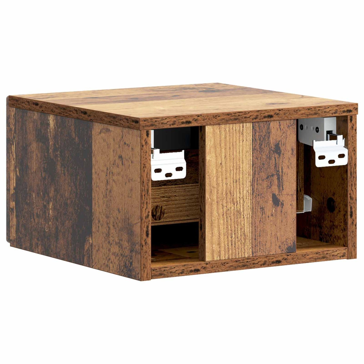Wall-Mounted Bedside Cabinet Old Wood 33 x 34.5 x 20 cm