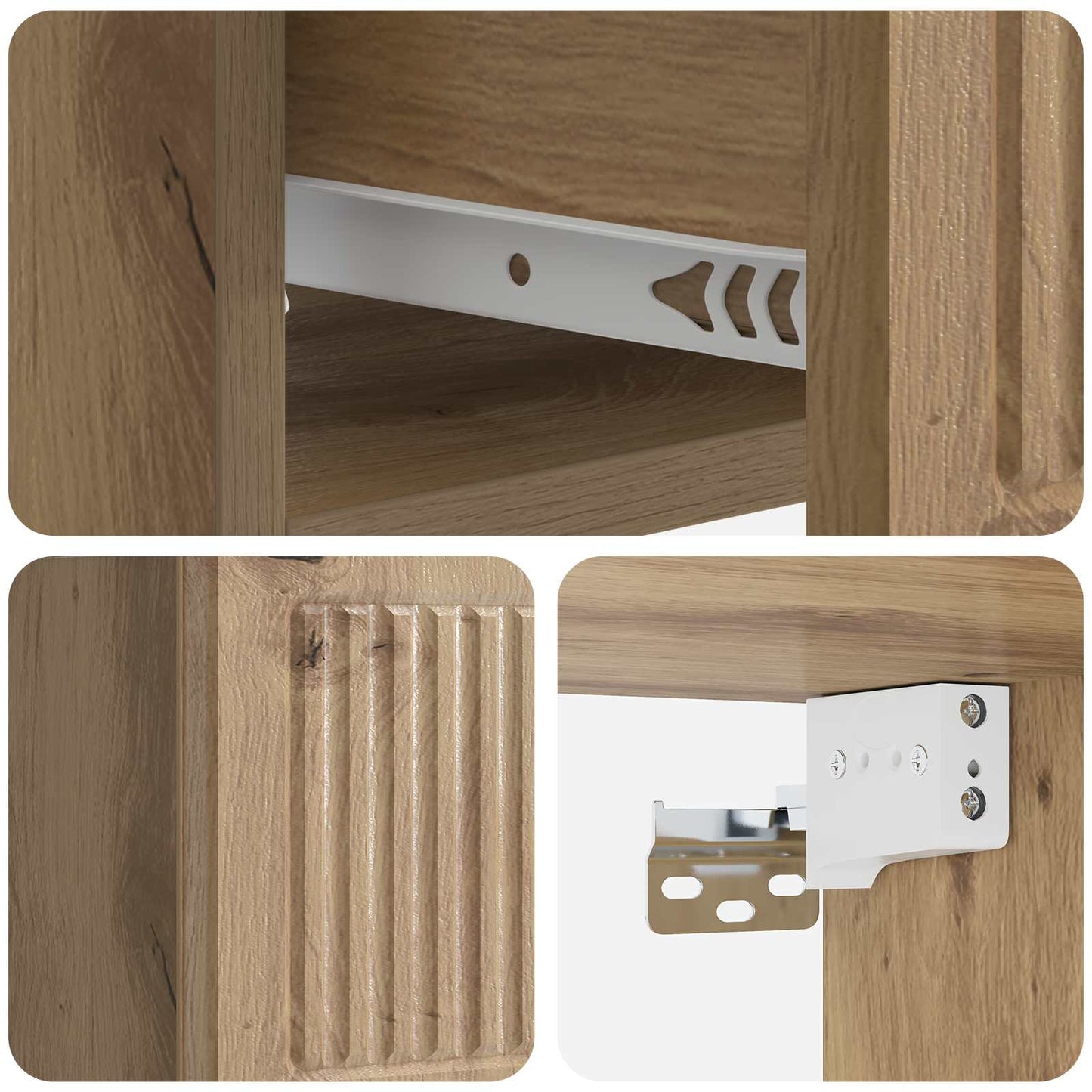 Wall-Mounted Bedside Cabinet 2 pcs Artisan Oak