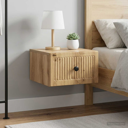 Wall-Mounted Bedside Cabinet 2 pcs Artisan Oak Engineered Wood