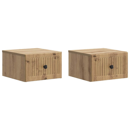 Wall-Mounted Bedside Cabinet 2 pcs Artisan Oak Engineered Wood