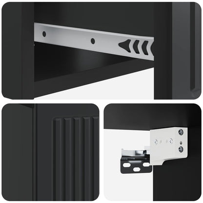 Bedside Cabinet 2 pcs Black 49 x 34.5 x 20 cm Engineered Wood
