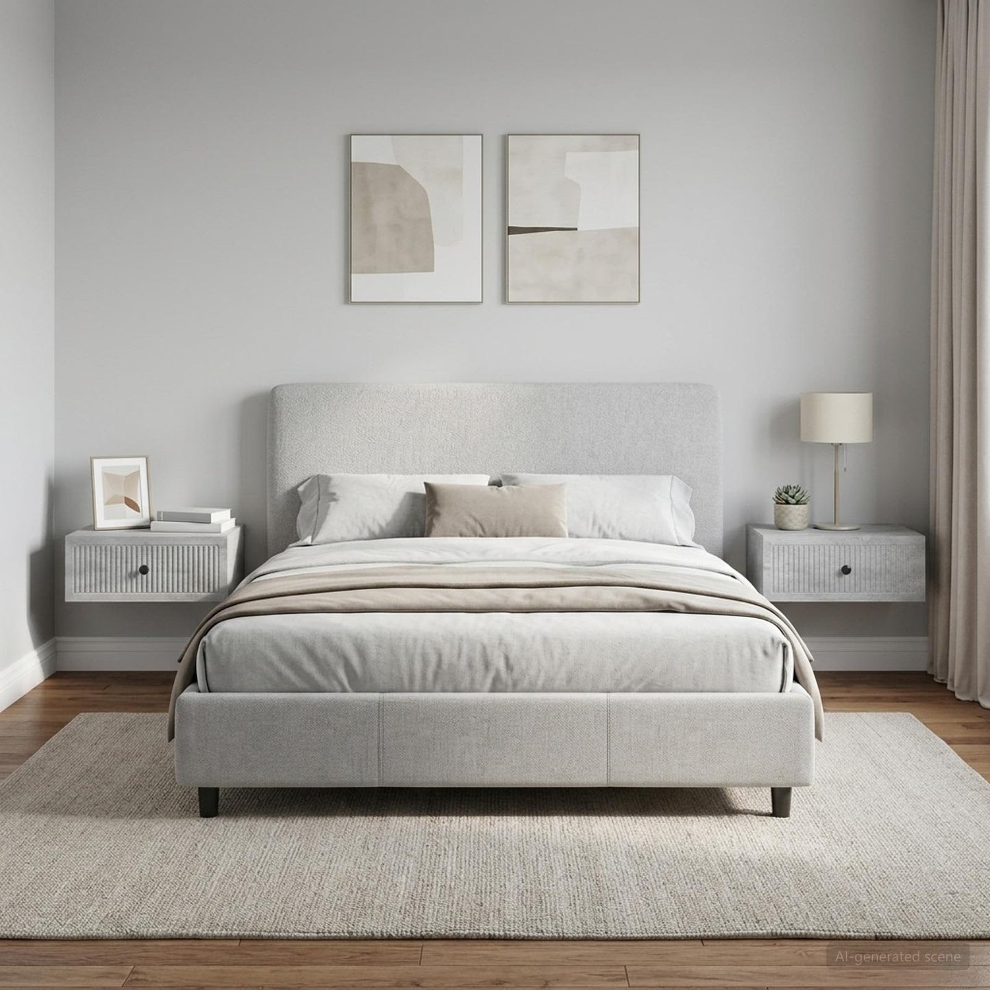 Bedside Cabinet 2 pcs Concrete Grey 49 x 34.5 x 20 cm