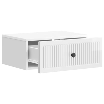 Bedside Cabinet with Drawer High Gloss White 49 x 34.5 x 20 cm