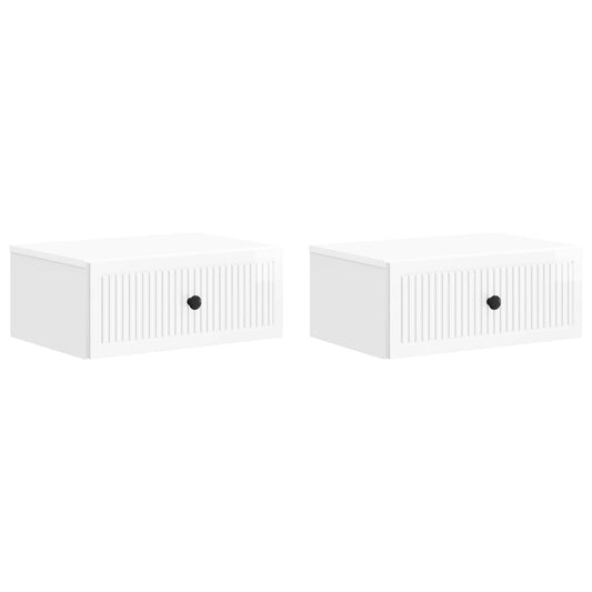 Bedside Cabinet 2 pcs High Gloss White 49 x 34.5 x 20 cm