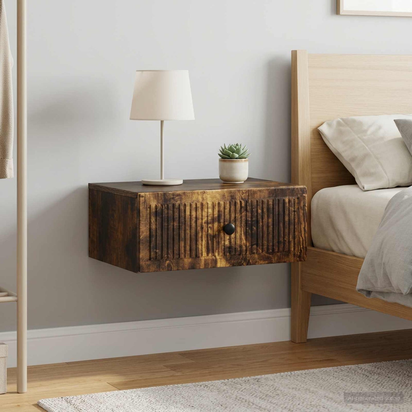 Bedside Cabinet with Drawer 2 pcs Smoked Oak 49 x 34.5 x 20 cm