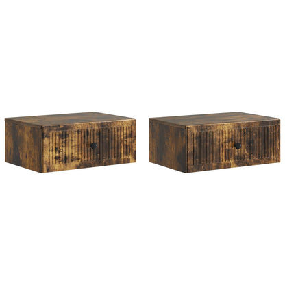 Bedside Cabinet 2 pcs Smoked Oak 49 x 34.5 x 20 cm