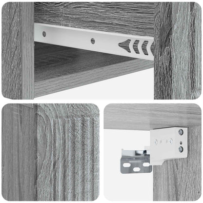 Bedside Cabinet Grey Sonoma 49 x 34.5 x 20 cm Engineered Wood