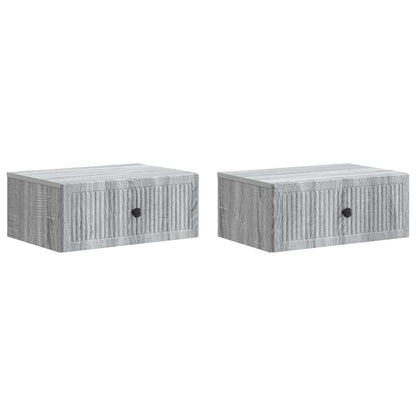 Bedside Cabinet with Drawer 2 pcs Grey Sonoma 49 x 34.5 x 20 cm