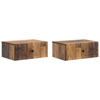 Bedside Cabinet with Drawer 2 pcs Old Wood 49 x 34.5 x 20 cm