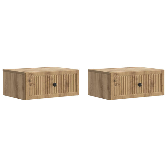 Bedside Cabinet with Drawer 2 pcs Artisan Oak 49 x 34.5 x 20 cm