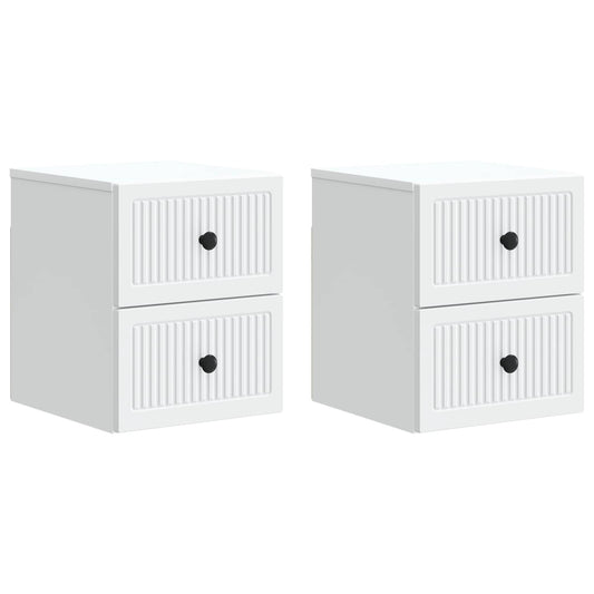 Wall-Mounted Bedside Cabinet 2 pcs White 33 x 34.5 x 40 cm