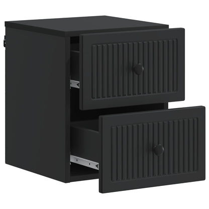 Wall-Mounted Bedside Cabinet Black 33 x 34.5 x 40 cm