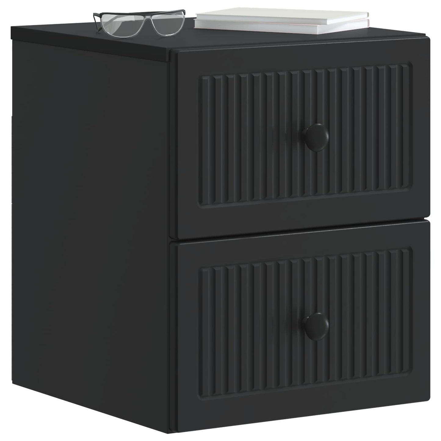 Wall-Mounted Bedside Cabinet Black 33 x 34.5 x 40 cm