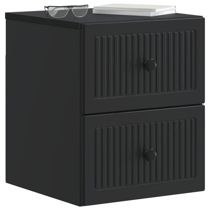 Wall-Mounted Bedside Cabinet Black 33 x 34.5 x 40 cm