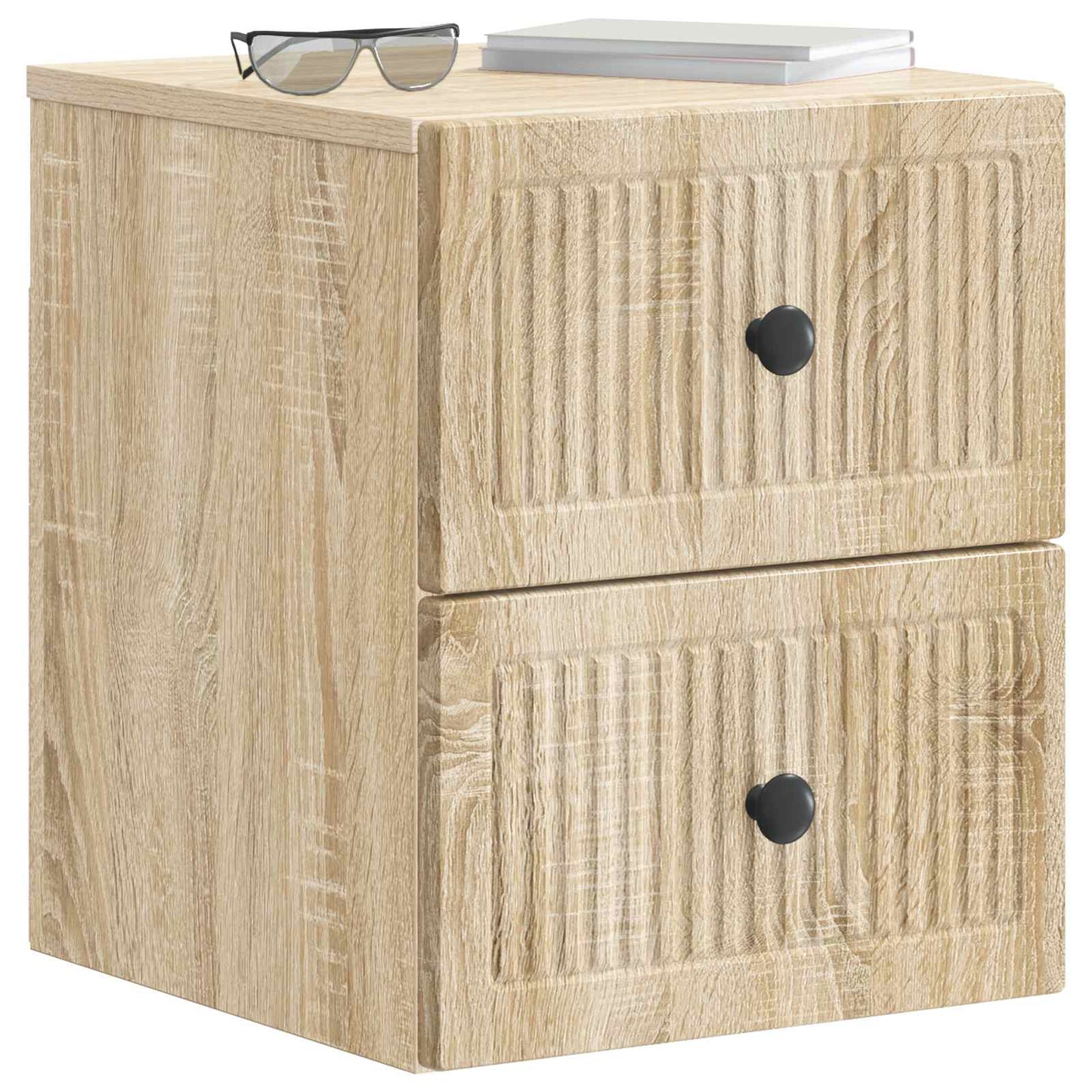 Wall-Mounted Bedside Cabinet Sonoma Oak 33 x 34.5 x 40 cm
