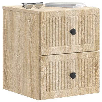 Wall-Mounted Bedside Cabinet Sonoma Oak 33 x 34.5 x 40 cm