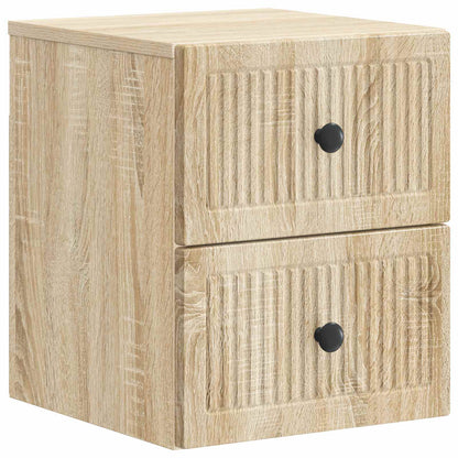 Wall-Mounted Bedside Cabinet 2 pcs Sonoma Oak 33 x 34.5 x 40 cm