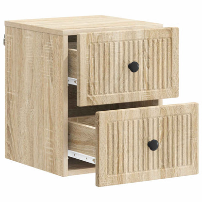 Wall-Mounted Bedside Cabinet 2 pcs Sonoma Oak 33 x 34.5 x 40 cm