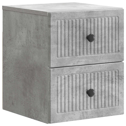 Wall-Mounted Bedside Cabinet Concrete Grey 33 x 34.5 x 40 cm