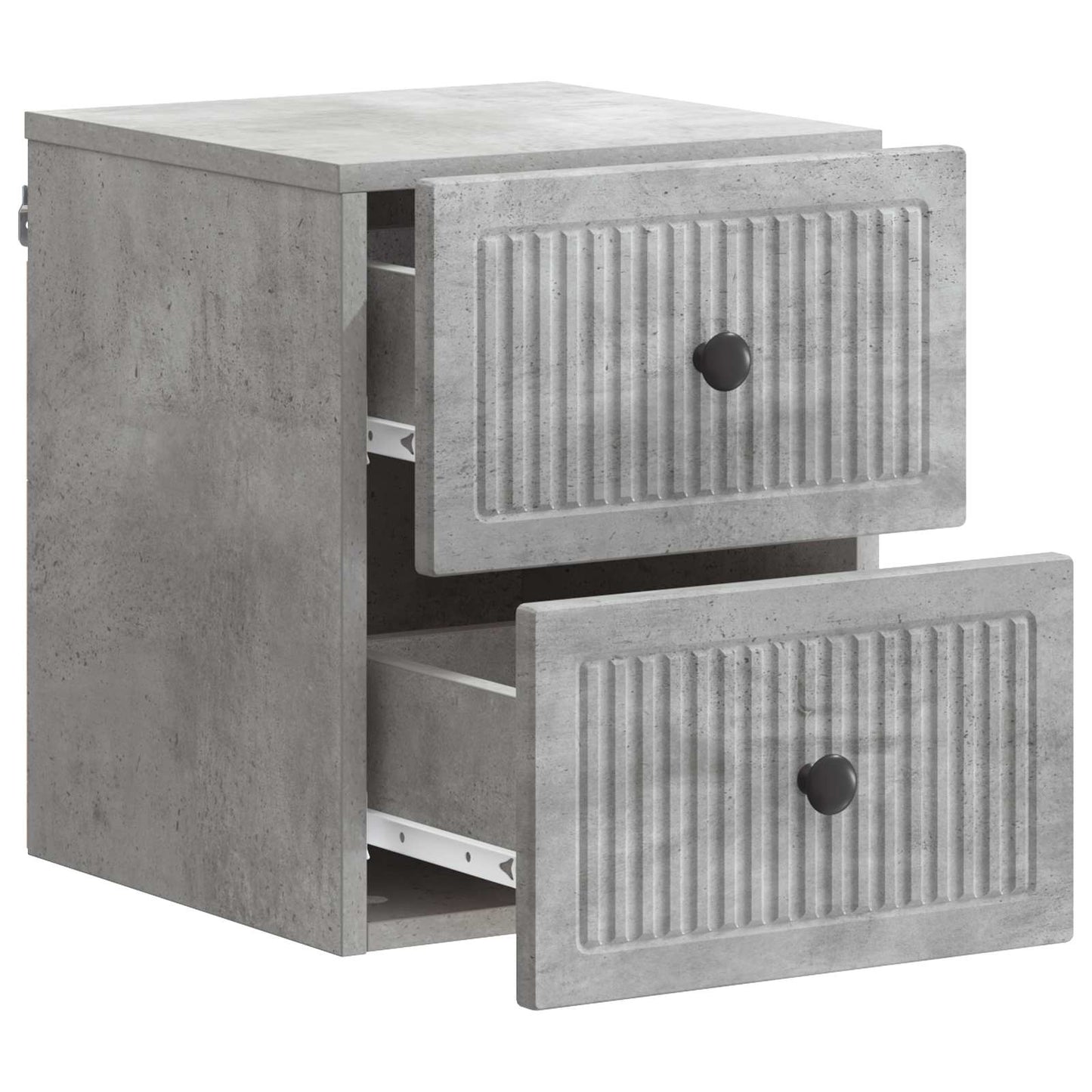 Wall-Mounted Bedside Cabinet Concrete Grey 33 x 34.5 x 40 cm