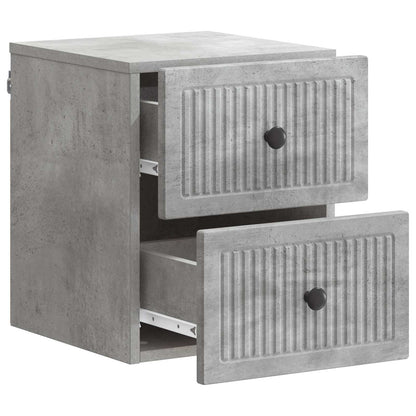 Wall-Mounted Bedside Cabinet Concrete Grey 33 x 34.5 x 40 cm