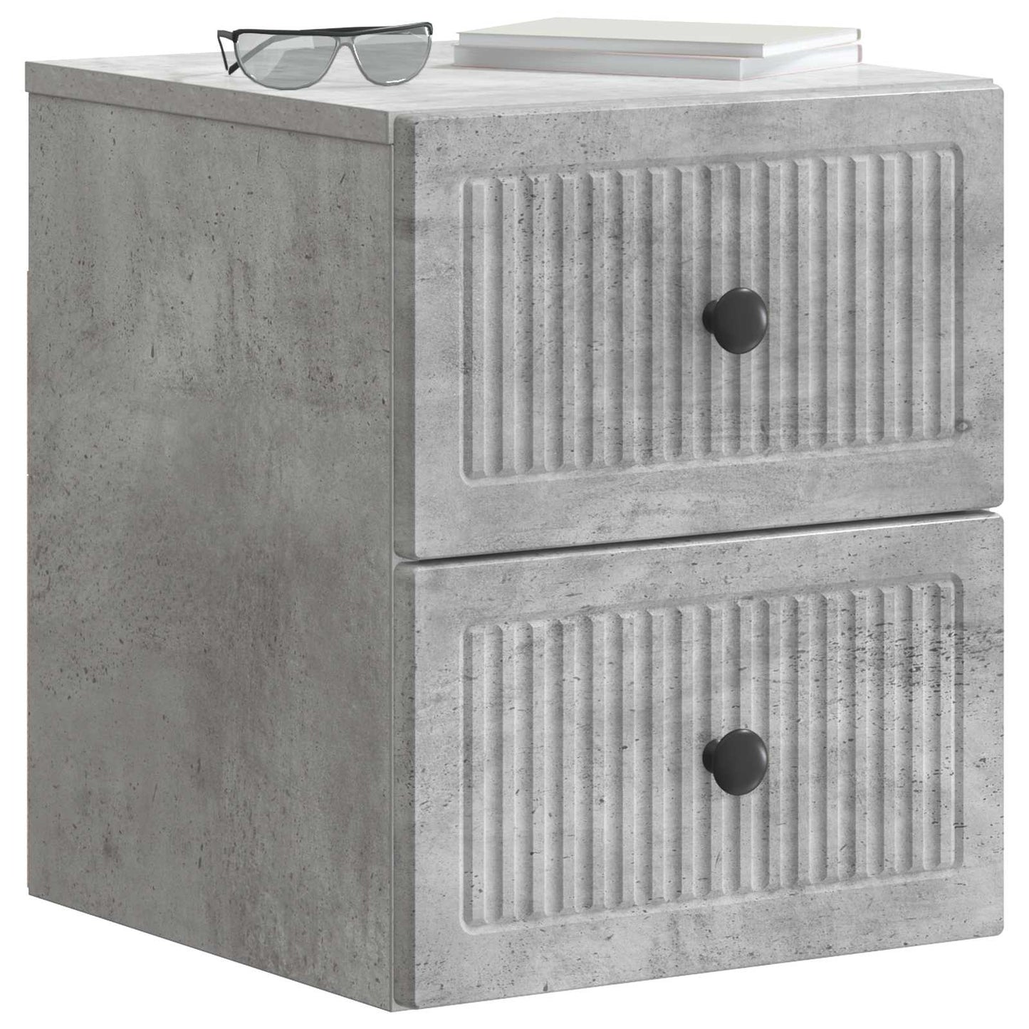 Wall-Mounted Bedside Cabinet Concrete Grey 33 x 34.5 x 40 cm