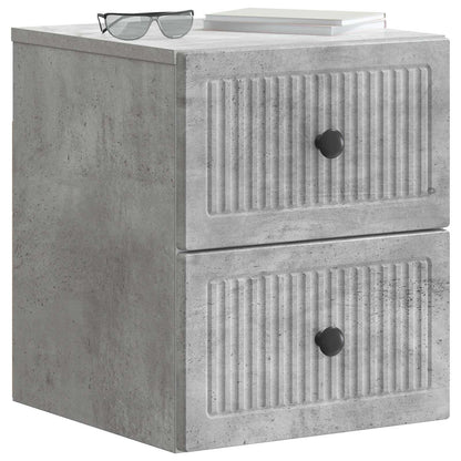 Wall-Mounted Bedside Cabinet Concrete Grey 33 x 34.5 x 40 cm
