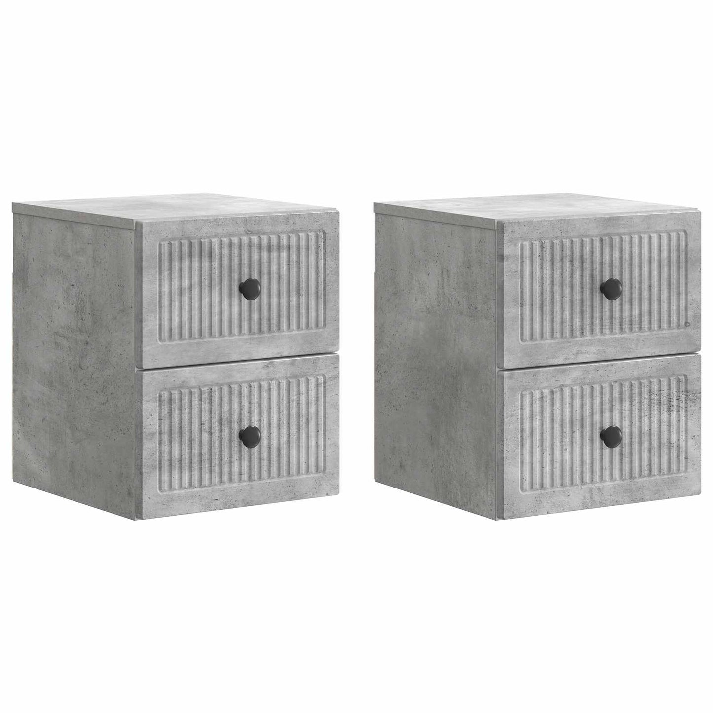 Wall-Mounted Bedside Cabinet 2 pcs Concrete Grey