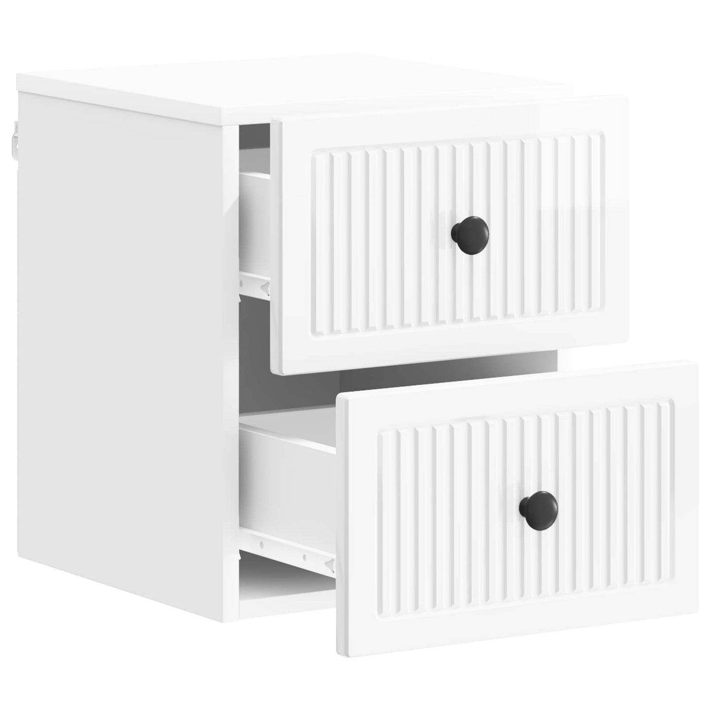 Wall-Mounted Bedside Cabinet High Gloss White 33 x 34.5 x 40 cm