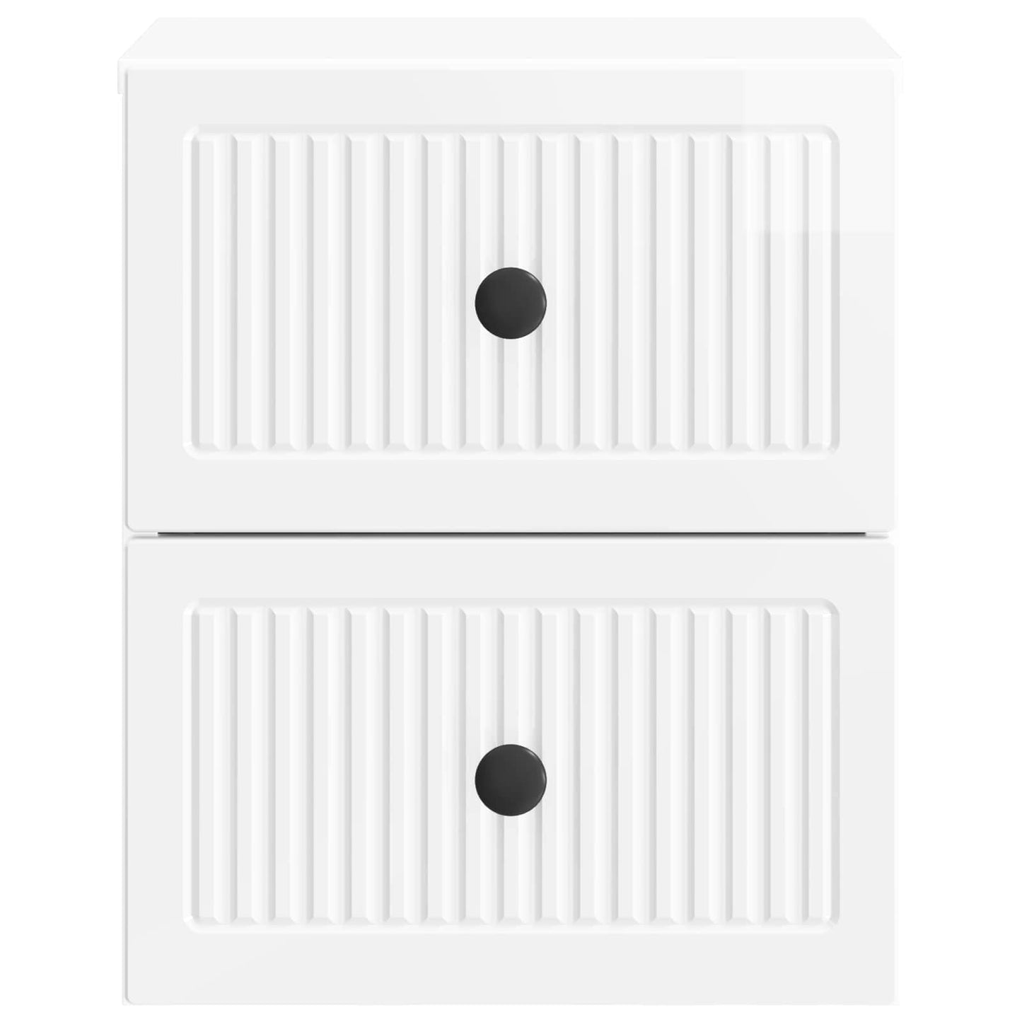 Wall-Mounted Bedside Cabinet High Gloss White 33 x 34.5 x 40 cm