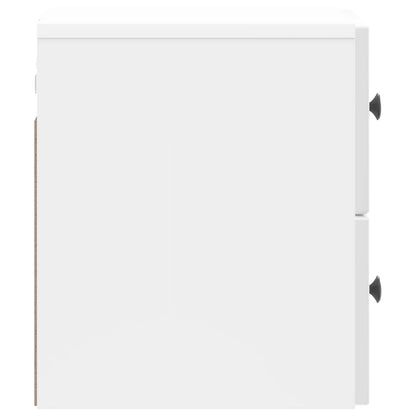 Wall-Mounted Bedside Cabinet with Drawer 2 pcs High Gloss White
